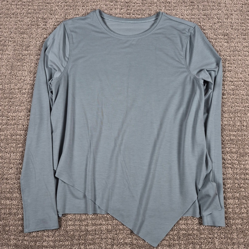 Lululemon Top Womens L/XL Sweetest Day Long Sleeve Tencel Blue Cast size 10
